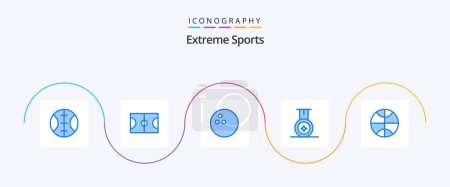Illustration for Sport Blue 5 Icon Pack Including . sport. - Royalty Free Image