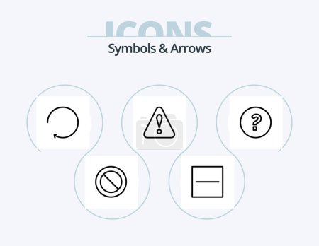 Illustration for Symbols and Arrows Line Icon Pack 5 Icon Design. . rotate. . octagon - Royalty Free Image