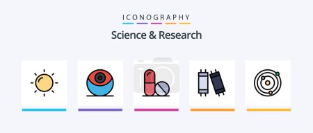 Illustration for Science Line Filled 5 Icon Pack Including . space. . Creative Icons Design - Royalty Free Image