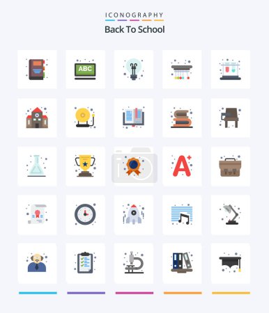 Illustration for Creative Back To School 25 Flat icon pack  Such As test. school. idea. school. pendulum - Royalty Free Image