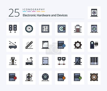 Illustration for Devices 25 Line Filled icon pack including products. electronics. tool. devices. mixer - Royalty Free Image