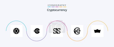 Téléchargez les illustrations : Cryptocurrency Glyph 5 Icon Pack Including crypto . earth coin . crypto . crypto - en licence libre de droit