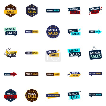Téléchargez les illustrations : Mega Sale 25 Versatile Vector Banners for All Your Marketing Campaigns - en licence libre de droit
