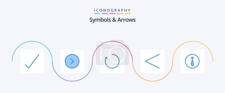 Illustration for Symbols and Arrows Blue 5 Icon Pack Including . rotate. information. circle - Royalty Free Image