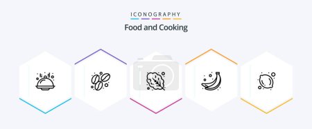 Illustration for Food 25 Line icon pack including . . food. lemon. fruit - Royalty Free Image