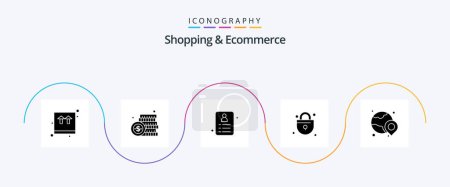 Photo for Shopping and Ecommerce Glyph 5 Icon Pack Including location. world. payment. shopping. lock - Royalty Free Image
