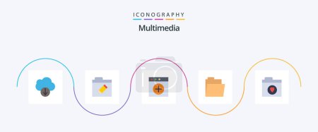 Ilustración de Multimedia Flat 5 Icon Pack Including . new. folder. favorite - Imagen libre de derechos