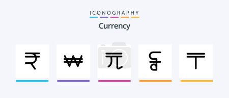 Illustration for Currency Line Filled 5 Icon Pack Including cash. coin . reil . money. Creative Icons Design - Royalty Free Image