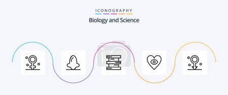 Illustration for Biology Line 5 Icon Pack Including male. love. nose. heart. hazardous - Royalty Free Image