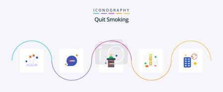 Illustration for Quit Smoking Flat 5 Icon Pack Including prison. banned. smoking. smoking. sign - Royalty Free Image