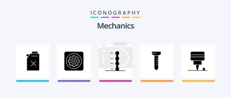 Illustration for Mechanics Glyph 5 Icon Pack Including . oil. auto. mechanic. spike. Creative Icons Design - Royalty Free Image