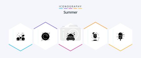 Illustration for Summer 25 Glyph icon pack including summer. ice cream. summer. dessert. juice - Royalty Free Image