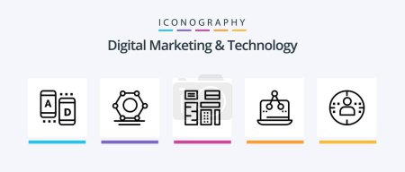 Ilustración de Digital Marketing And Technology Line 5 Icon Pack Including advertisement. ad. marketing. marketing. plug. Creative Icons Design - Imagen libre de derechos
