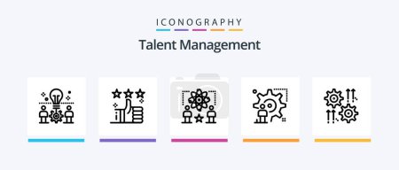 Téléchargez les illustrations : Talent Management Line 5 Icon Pack Including file. mind. user. star. tumbs. Creative Icons Design - en licence libre de droit