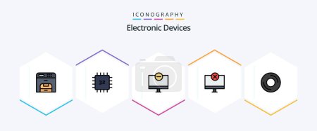 Illustration for Devices 25 FilledLine icon pack including gadget. devices. hardware. computers. hardware - Royalty Free Image