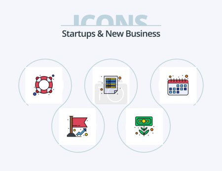 Illustration for Startups And New Business Line Filled Icon Pack 5 Icon Design. payment. grow. flag. finance. cash - Royalty Free Image