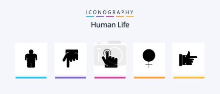 Téléchargez les illustrations : Pack d'icônes Glyphe humain 5 inclus. main. voter. Genre. Icônes créatives Design - en licence libre de droit