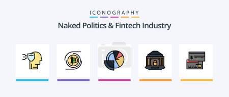 Illustration for Naked Politics And Fintech Industry Line Filled 5 Icon Pack Including reform. income. idea. finance. startup. Creative Icons Design - Royalty Free Image