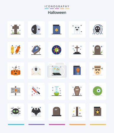 Ilustración de Creativo Halloween 25 paquete de iconos planos, como el festival. celebración. pinchazo. Mago. magia - Imagen libre de derechos