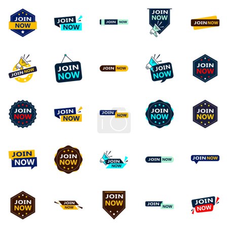 Téléchargez les illustrations : 25 Versatile Typographic Banners for promoting membership in different contexts - en licence libre de droit