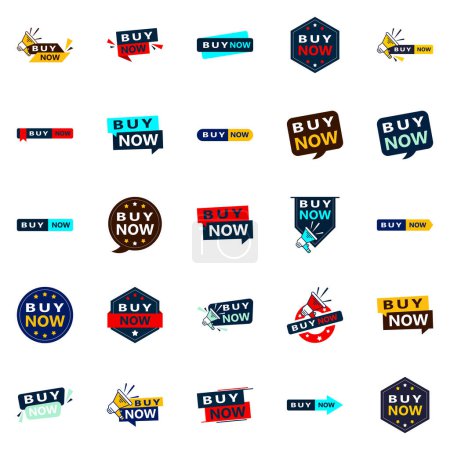 Téléchargez les illustrations : 25 Innovative Typographic Banners for promoting buying - en licence libre de droit