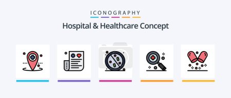 Illustration for Hospital and Healthcare Concept Line Filled 5 Icon Pack Including thermometer. hospital. medical. healthcare. xray. Creative Icons Design - Royalty Free Image