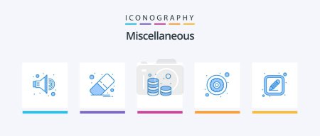 Illustration for Miscellaneous Blue 5 Icon Pack Including pen. cash. setup. manage. Creative Icons Design - Royalty Free Image