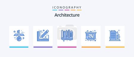 Illustration for Architecture Blue 5 Icon Pack Including company. real estate. design. property presentation. architect. Creative Icons Design - Royalty Free Image