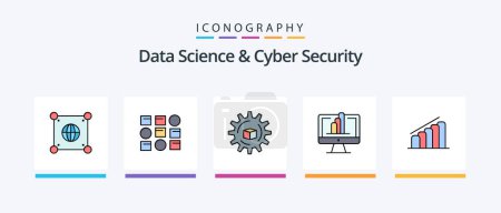 Illustration for Data Science And Cyber Security Line Filled 5 Icon Pack Including model. data. learning. algorithm. learning. Creative Icons Design - Royalty Free Image
