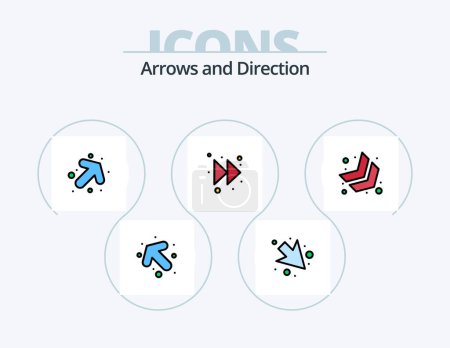 Illustration for Arrow Line Filled Icon Pack 5 Icon Design. . left. chevron. forward. left - Royalty Free Image