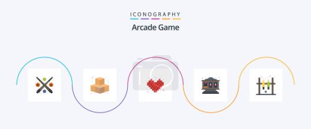 Téléchargez les illustrations : Arcade Flat 5 Icon Pack Including . game. games. bar. game - en licence libre de droit