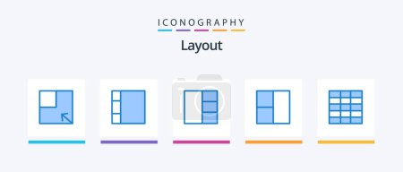 Illustration for Layout Blue 5 Icon Pack Including .. Creative Icons Design - Royalty Free Image