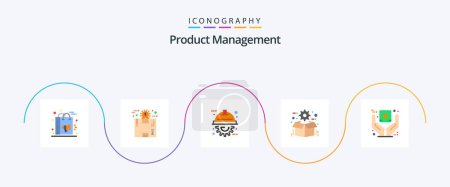 Ilustración de Product Management Flat 5 Icon Pack Incluyendo paquete. equipo. paquete. caja. ingeniería - Imagen libre de derechos