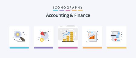 Illustration for Accounting And Finance Flat 5 Icon Pack Including business. revenue. money. profit. coins. Creative Icons Design - Royalty Free Image