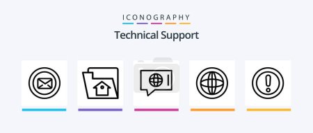 Téléchargez les illustrations : Technical Support Line 5 Icon Pack Including laptop. service. mobile. help. call. Creative Icons Design - en licence libre de droit