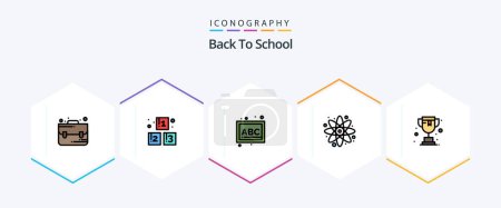Illustration for Back To School 25 FilledLine icon pack including . back to school. . school - Royalty Free Image