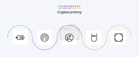 Téléchargez les illustrations : Cryptocurrency Line 5 Icon Pack Including crypto . bit deal . cloak. crypto - en licence libre de droit