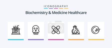 Illustration for Biochemistry And Medicine Healthcare Line 5 Icon Pack Including dish. medical. tube. test. flask. Creative Icons Design - Royalty Free Image