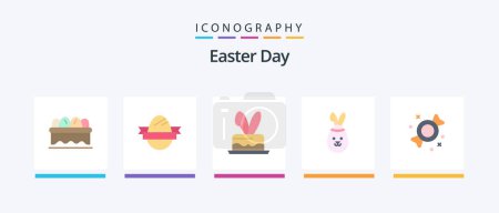 Illustration for Easter Flat 5 Icon Pack Including . candy. egg. bonbon. easter. Creative Icons Design - Royalty Free Image