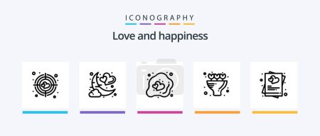 Téléchargez les illustrations : Pack Icône Love Line 5 Y compris la stratégie. amour. ampoule d'amour. coeur. En plus. Icônes créatives Design - en licence libre de droit