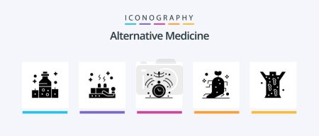 Ilustración de Alternative Medicine Glyph 5 Icon Pack Including healthcare. therapy. clock. nature. drug. Creative Icons Design - Imagen libre de derechos