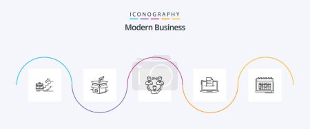 Ilustración de Modern Business Line 5 Icon Pack Including hierarchy. business. business. team. shipping - Imagen libre de derechos