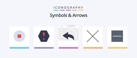 Téléchargez les illustrations : Symboles et flèches Flat Pack de 5 icônes inclus. supprimer. moins. Icônes créatives Design - en licence libre de droit