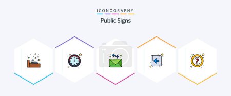 Illustration for Public Signs 25 FilledLine icon pack including . support. message. questions. help - Royalty Free Image
