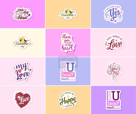 Ilustración de Valentine's Day Graphics Stickers for the Perfect Romantic Gesture - Imagen libre de derechos