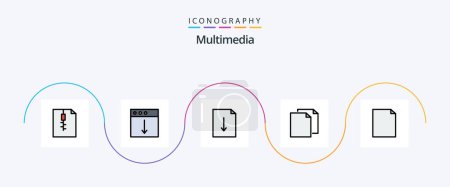 Illustration for Multimedia Line Filled Flat 5 Icon Pack Including . file. download. document. duplicate - Royalty Free Image