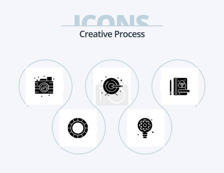 Illustration for Creative Process Glyph Icon Pack 5 Icon Design. . process. process. creative. process - Royalty Free Image