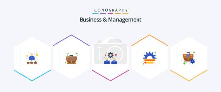 Illustration for Business And Management 25 Flat icon pack including briefcase. management. business. finance. business - Royalty Free Image