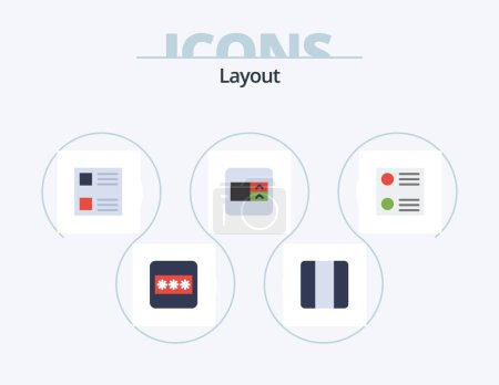 Ilustración de Layout Flat Icon Pack 5 Icon Design. . . layout. radio button. wireframe - Imagen libre de derechos