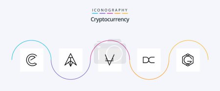 Téléchargez les illustrations : Cryptocurrency Line 5 Icon Pack Including coin . crypto . crypto currency. coin - en licence libre de droit
